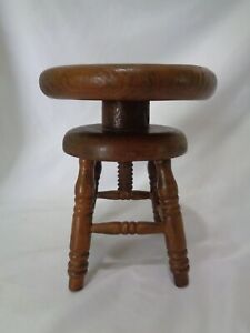 Antique Salesman Sample Piano Walnut Stained Stool 5 1/2 inches tall