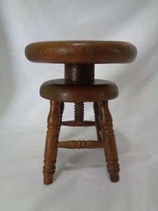 Antique Salesman Sample Piano Walnut Stained Stool 5 1/2 inches tall - Picture 1 of 9