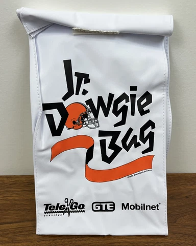 Vtg Cleveland Browns Lunch Bag Jr Dawg Pound PVC Plastic SGA Advertising NFL Cover