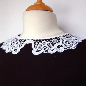 Dentelle blanche à coudre col claudine vintage tarif dégressif - Picture 1 of 3