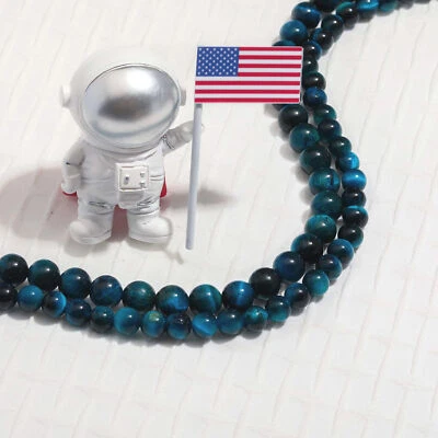 Cuentas redondas ojo de tigre azul 6 mm cuentas de piedra natural hágalo usted mismo joyería Foto 1 de 3