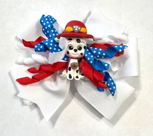 Beautiful Clay Fire House Dog Inspired Hair Bow for girls. - Picture 1 of 2