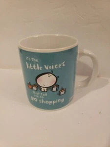 Vimrod Half Moon Coffee Mug "It's The Little Voices That Tell Me To Go Shopping - Picture 1 of 18
