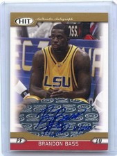 2005-06 SAGE HIT #A30 BRANDON BASS AUTOGRAPH ROOKIE RC GOLD #67/250, LSU TIGERS
