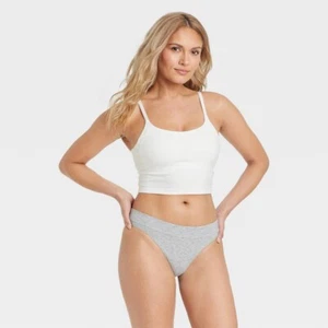 Women's Cotton Seamless Thong - Auden Heather Gray S - Picture 1 of 1
