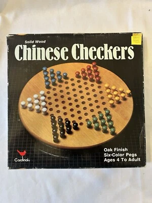 Jogo de damas chinesas vintage Cardinal Industries madeira maciça edição 184 - Imagem 1 de 4