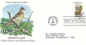 VINTAGE Ersttagsausgabe US Postage State Birds & Flowers - Pennsylvania 20 Cent  - Bild 1 von 1