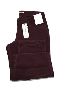 $89 Calvin Klein Slim Fit Pigment-Dyed Corduroy 5-Pocket Pants Burgundy 31Wx32L - Picture 1 of 3