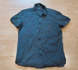 Men's BIKKEMBERGS Black White Striped Cotton S/S Shirt XL Used VGC - Picture 1 of 8
