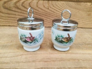 Royal Worcester Porcelain Egg Coddlers Birds x 2 - Picture 1 of 7