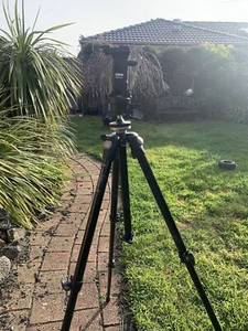 Manfrotto Professional Tripod 190DB With #222 Joystick Head with Carry Bag . - Picture 1 of 14