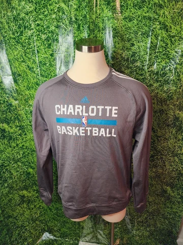 NBA Charlotte Basketball Adidas Crew Neck Sweater Gray Size XL +0 Year 2015 Cover
