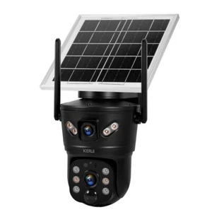 6MP Solar Camera WIFI Solar Panel Dual Lens Camera Home Security CCTV Video - Picture 1 of 23