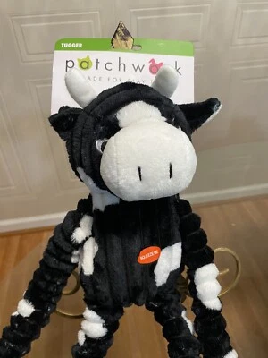 "Juguete de 24"" para perro chirriante de vaca de pierna larga de patchwork" Foto 1 de 4