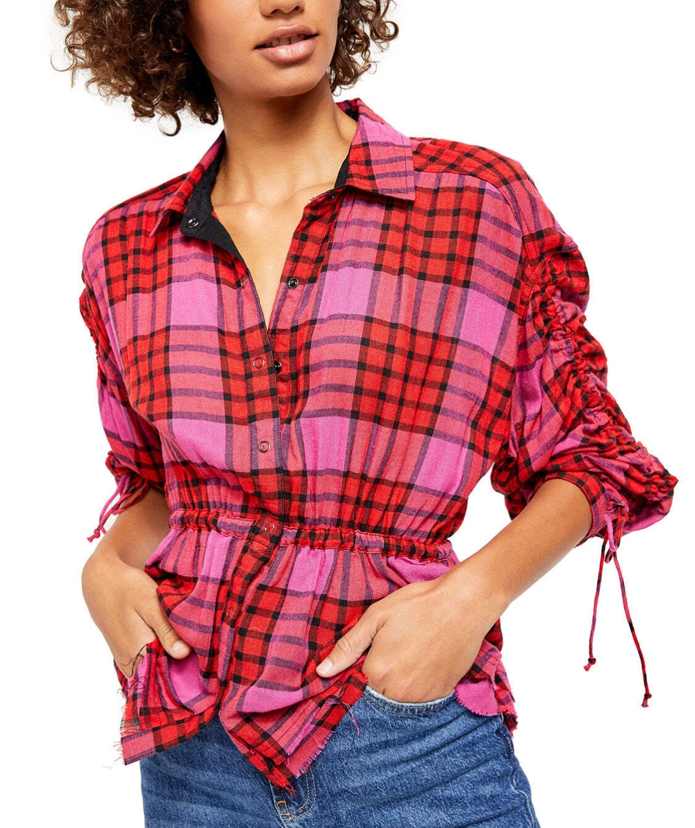 Ex “H” Wool Madras Ch Fringe Shirt Ex “H” Wool Madras Ch Fringe Shirt