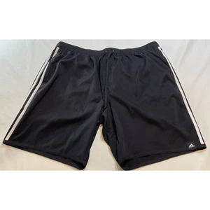 NWT Adidas 2XL Mens Black Mesh Swim Trunks Shorts w/ Drawstring & Elastic Waist - Picture 1 of 7