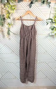 Zara Girls Brown Jumpsuit Polka Dot Sleeveless Button Detail Size 13/14 - Picture 1 of 8