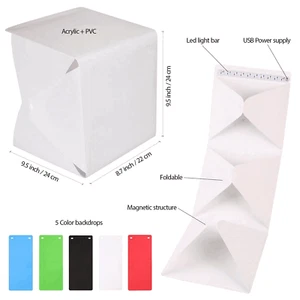 Photo Light Box Portable Small Shooting Tent White Cube Studio LED Kit Room Mini - Picture 1 of 4