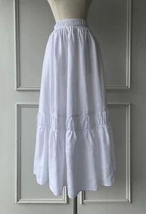 COUNTRY ROAD ruched tiered maxi skirt white | SIZE: 12, M | $179 NEW - Picture 1 of 10