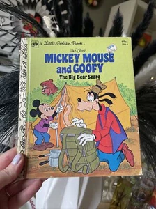 Walt Disney's Mickey Mouse and Goofy: The Big Bear Scare Golden Book 1979 VTG - Picture 1 of 5