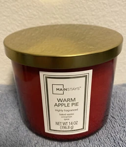 Mainstays 3 Wick Candle Warm Apple Pie Colored Jar 14 Oz - Picture 1 of 4