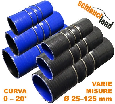 SCHLAUCHLAND FLEX TUBO flessibile 20° Gradi SILICONE Manicotto Turbo Gomma Anti Vibrazioni