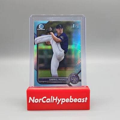 2022 Bowman Draft Baseball Gabriel Hughes BDC-151 Sky Blue Chrome Refractor - Image 1 of 2