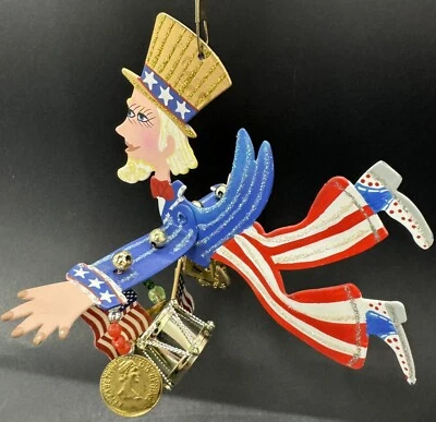 Karen Rossi Silvestri 2000 Fanciful Flights "Tío Sam" adorno colgante 5,5" Foto 1 de 4