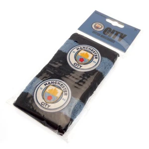 1X 2PK Manchester City FC Cotton Sweatband Wristbands Official Merchandise NEW - Picture 1 of 3