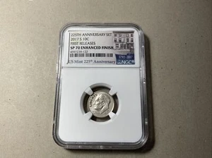 2017 S SP 70 Enhanced Finish 225 TH Anniversary Set Dime - Picture 1 of 2
