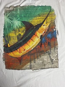 Guy Harvey Large Shirt Fish Fishing Swordfish Sunset Jamaican Colorful N39 - Picture 1 of 8