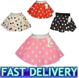Children's 50s/60s Style Polka Dot Rock 'N' Roll Skirt – Perfect for Fancy Dress - Picture 1 of 5