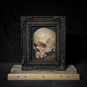 Skull Oil Painting Academia Home Decor - Picture 1 of 6