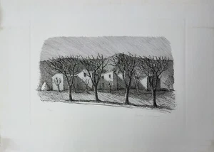Paolo Manaresi (Bologna 1908 1991) Paesaggio emiliano acquaforte con autentica - Foto 1 di 6