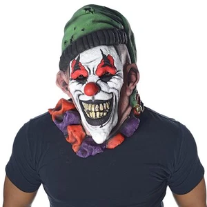 Freakshow Mask Scary Clown Circus Fancy Dress Halloween Adult Costume Accessory - Picture 1 of 1