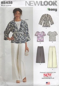 New Look Sewing Pattern 6438 EASY Kimono Jacket Top Trousers Size 10 - 22 New - Picture 1 of 13