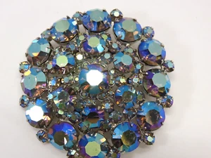 Vintage Juliana DeLizza D&E AB Pfau Strass Brosche Anstecknadel schillernd D2161 - Bild 1 von 10