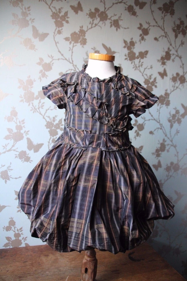 SALE  Jottum dress Sannelux 116 / 6 yrs brown/green good cond party birthday  - Image 1 of 4