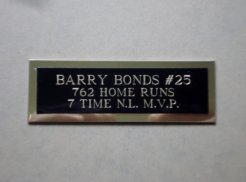 Barry Bonds Baseball Card Plaque or Baseball Ball Cube Nameplate 1" X 3" Cover