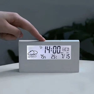 Thermo-Hygrometer Uhr Wetteranzeige Elektronischer Wecker Kalender Schulgebrauch - Bild 1 von 47