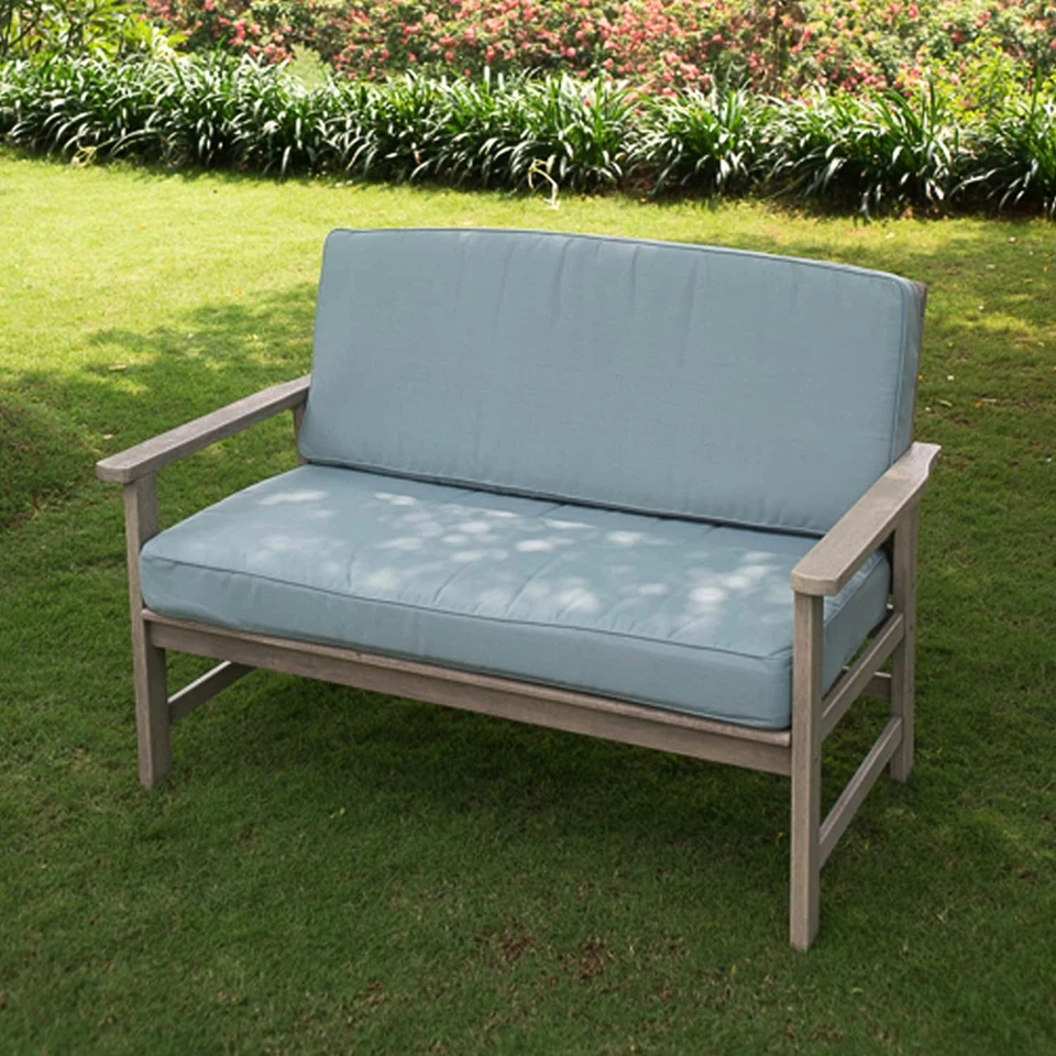 Cambridge Casual West Lake Caoba Exterior Loveseat Azul Abeto Foto 1 de 4