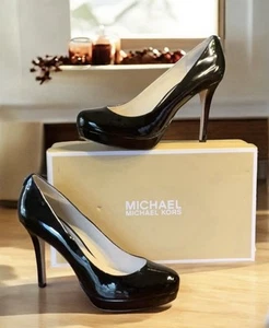 Michael Kors Ionna Pumps schwarz Lackleder Plateau Heels Damengröße 10 M - Bild 1 von 15