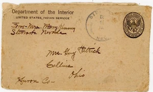 Stewart Nevada - DPO 1920s - Indian Service adv cc Dept of Interior cover - Picture 1 of 2