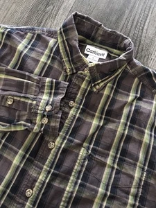 Camisa Carhartt Marrón Manga Larga A Cuadros Abotonada Para Hombres Grande Algodón Informal Trabajo - Imagen 1 de 12