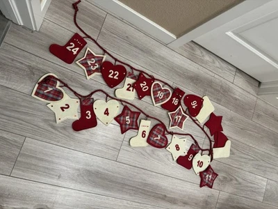 Christmas 8ft Fabric Advent Calendar On A Rope 24-Day - Image 1 of 3