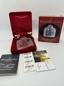 Waterford Crystal Joys of Winter TRIMMING THE TREE 1998 1st Edition Ornament - Picture 1 of 10