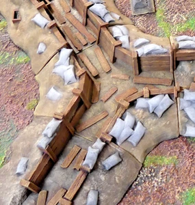 Warhammer 40K/WWI/WWII Battlefield - Y INTERSECTION/DAMAGED UNBEMALT 28/32mm - Bild 1 von 8