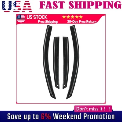 Wind Deflector For Nissan Altima 07-12 4pcs Black Tape-on Out-Channel - Image 1 of 4
