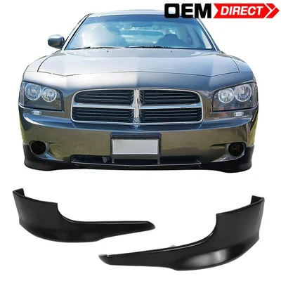 Fits 06-10 Dodge Charger IKON Style Unpainted PU Front Bumper Side Lip 2PCS Foto 1 de 4