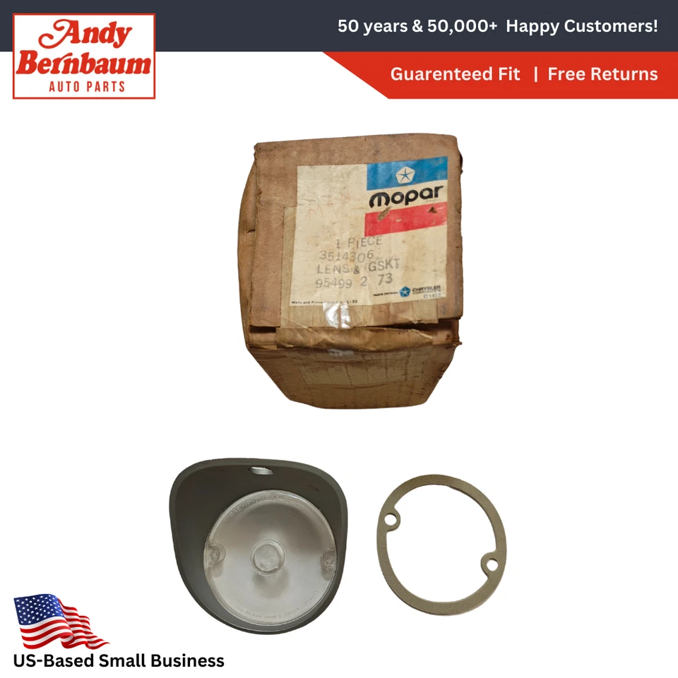 Lámpara de estacionamiento satélite Plymouth 1971-1972 lente de luz con junta NOS 3514306. Foto 1 de 4